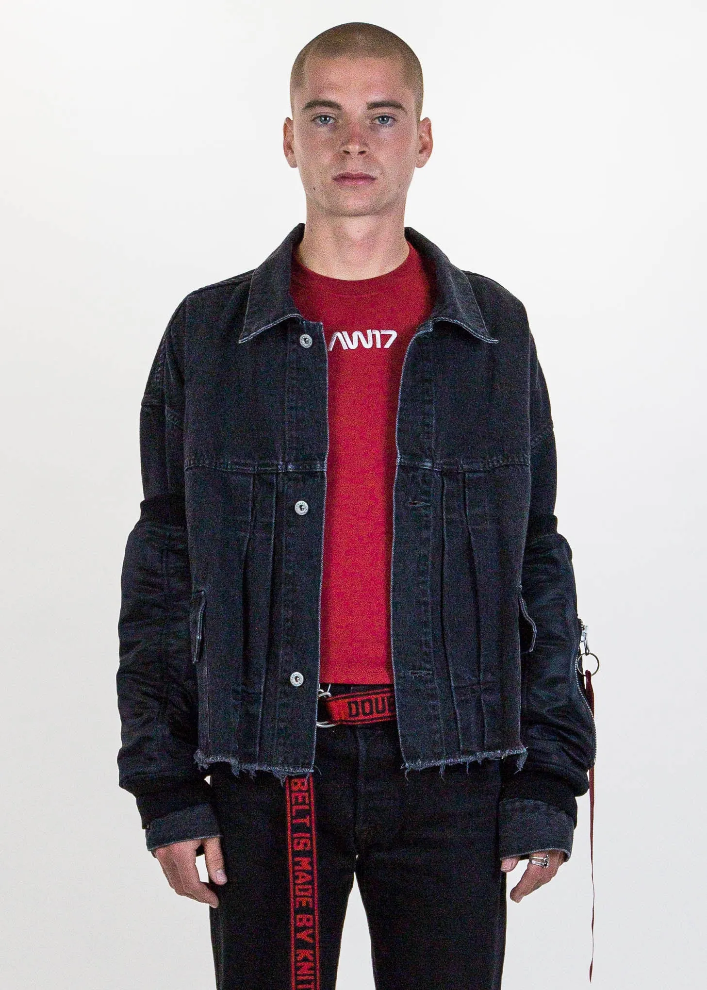Black Arm Warmers of Bomber Jacket