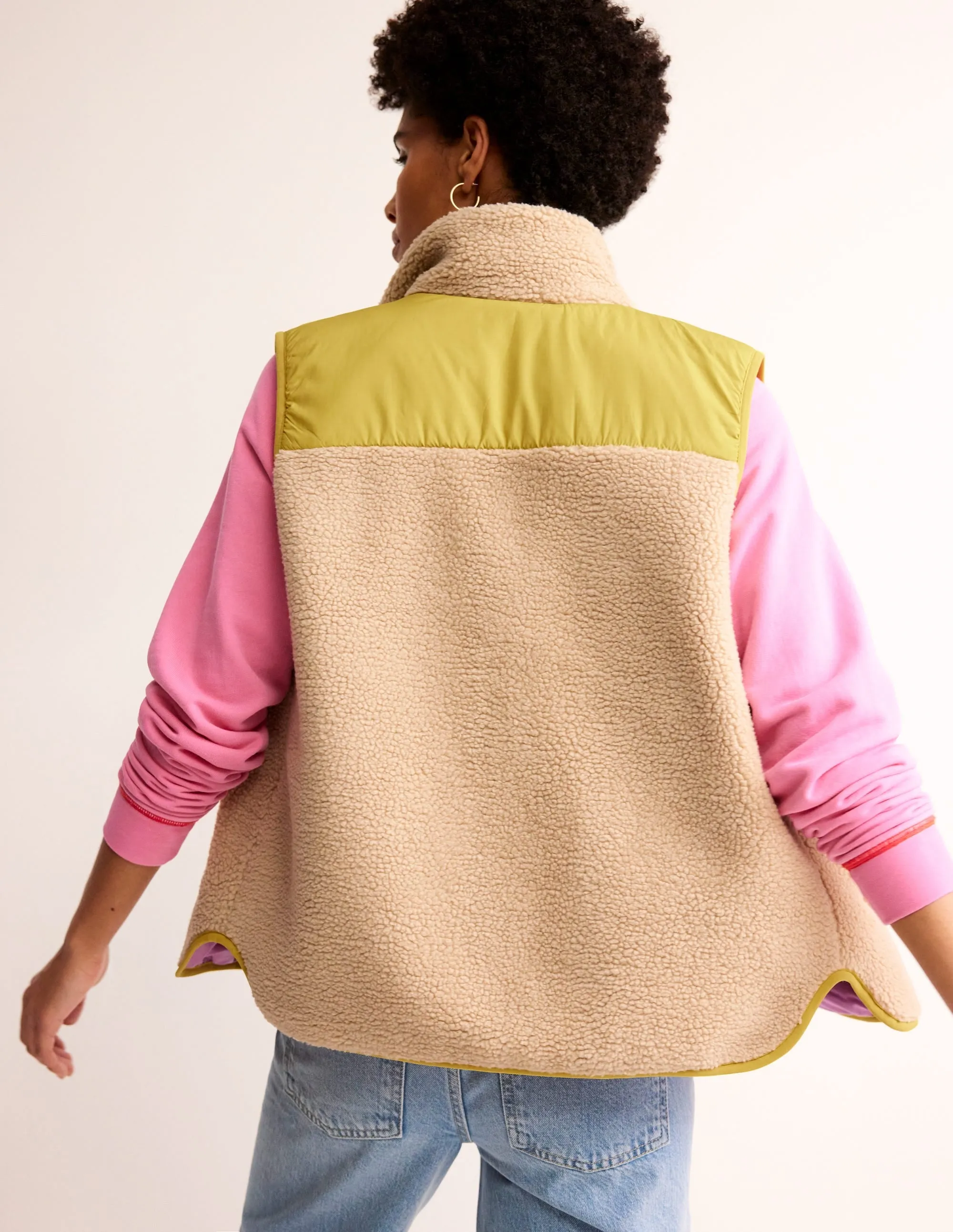 Borg Gilet-Mulberry, Antique Moss