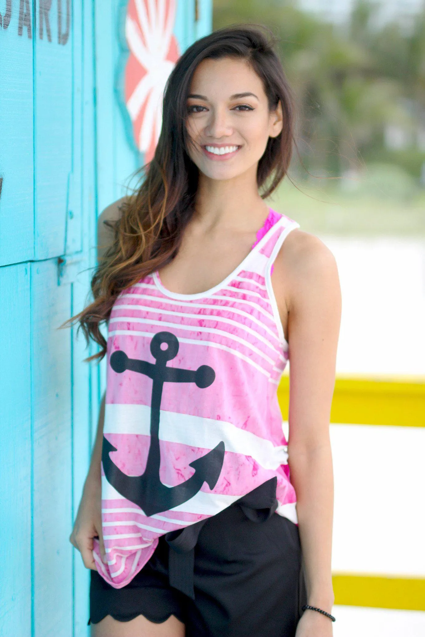 Fuchsia Anchor Tank Top
