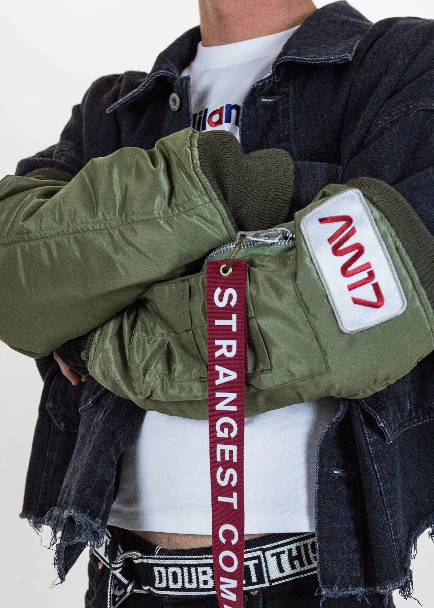Khaki Arm Warmers of Bomber Jacket