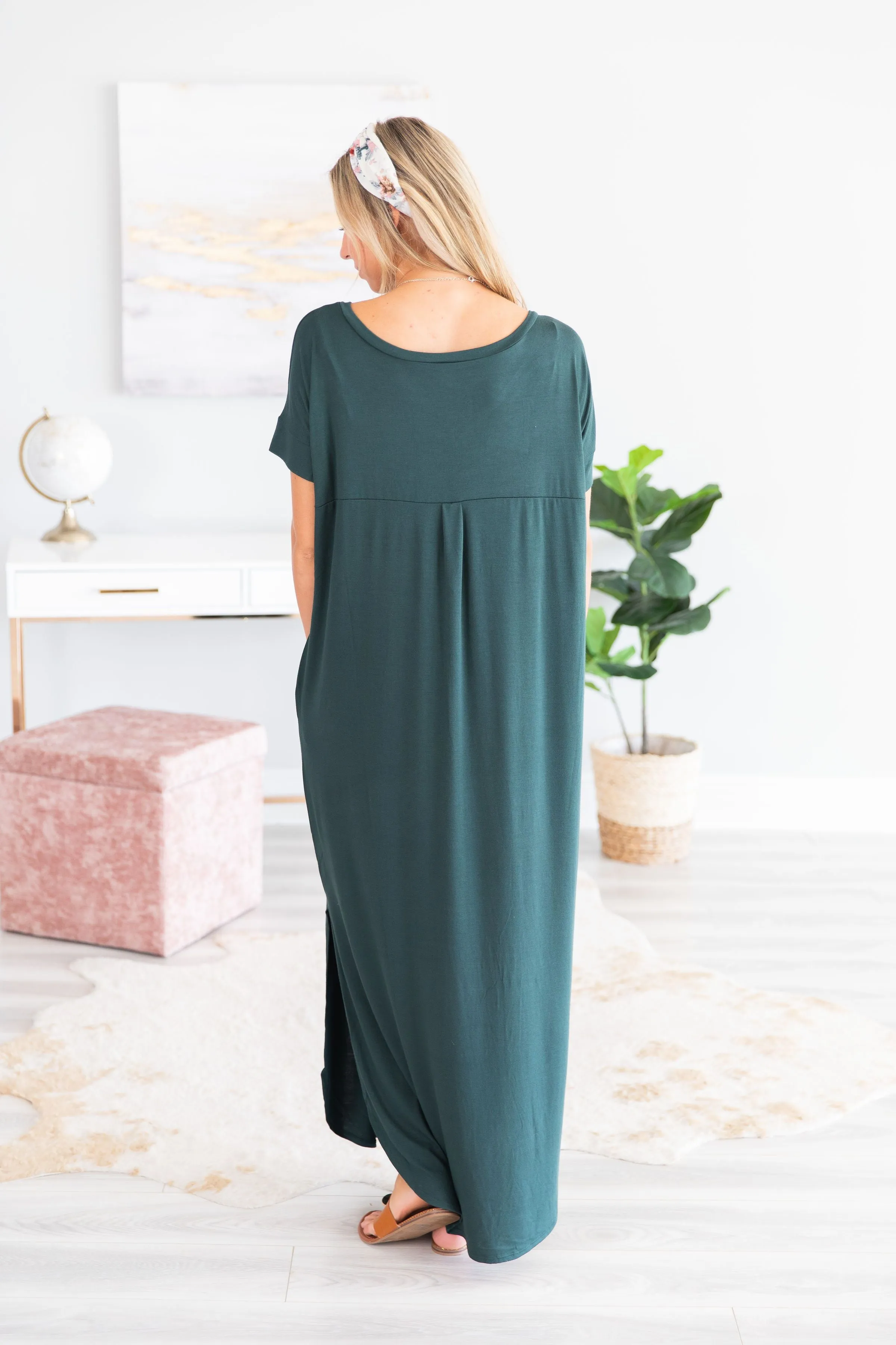Trust The Plan Hunter Green Maxi Dress