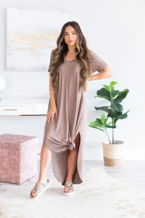 Trust The Plan Light Mocha Brown Maxi Dress