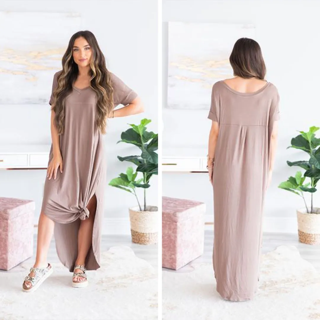 Trust The Plan Light Mocha Brown Maxi Dress