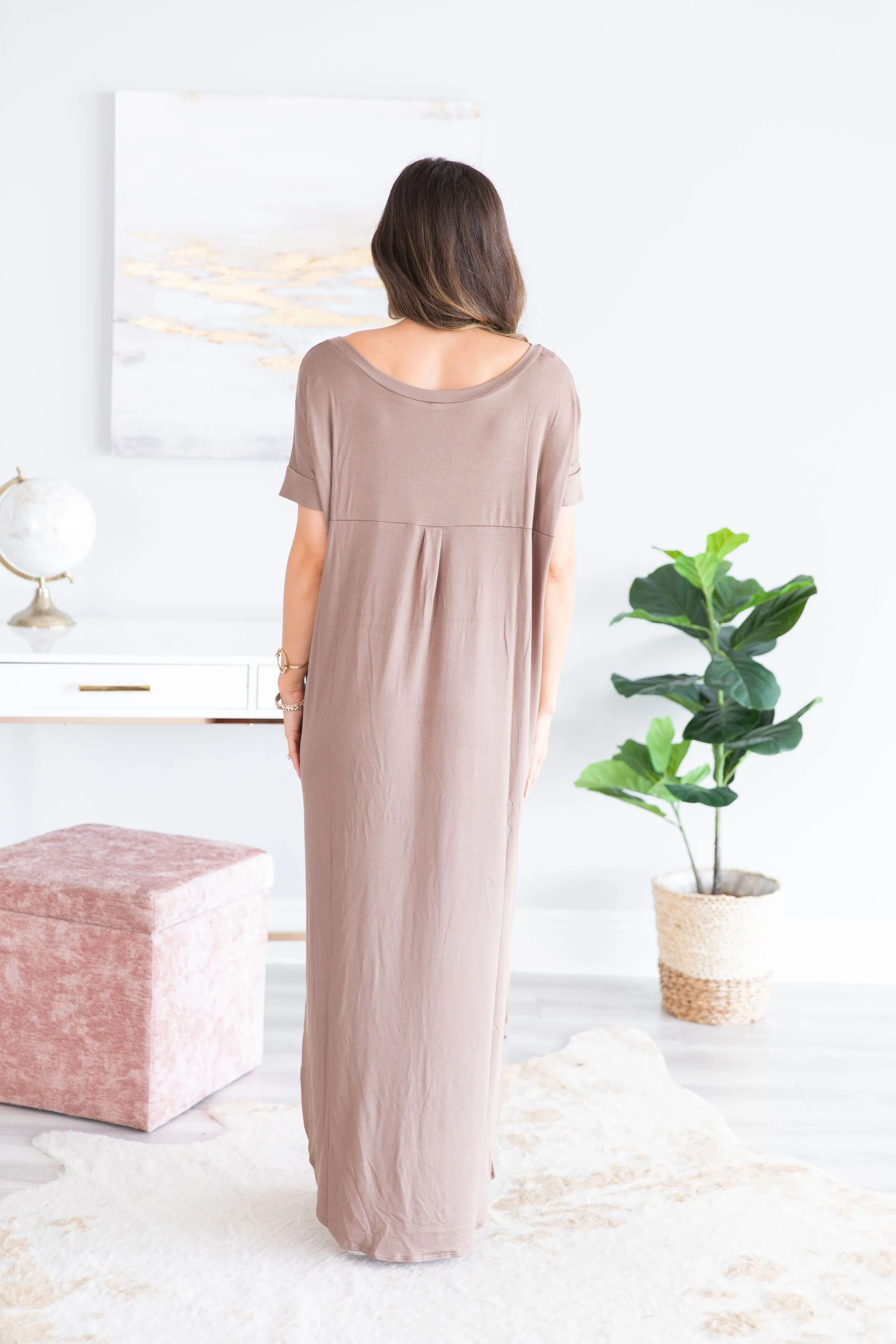 Trust The Plan Light Mocha Brown Maxi Dress